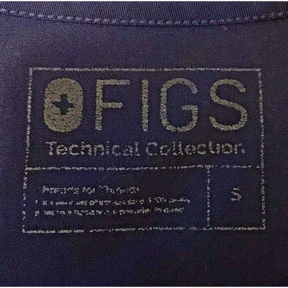 Figs Casma Three-Pocket Scrub Top Women's S Navy Blue Poly/Rayon/Spandex V-Neck - Picture 7 of 10